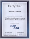 Certyfikat uczestnictwa w seminarium: Międzynarodowa wymiana doświadczeń Pest Control. Certyfikat uczestnictwa w seminarium: Międzynarodowa wymiana doświadczeń Pest Control.