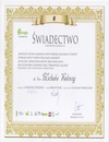 Świadectwo uczestnictwa w szkoleniu nt. Skuteczne i nowoczesne metody zwalczania komarów i much.